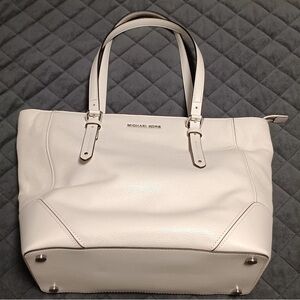 Michael Kors White Leather Tote Bag